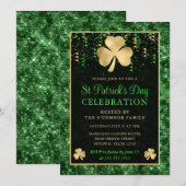 Elegante groene en gouden klaver St. Patrick's Day Kaart (Voorkant / Achterkant)