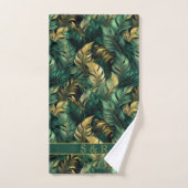 Elegante groene en gouden Monstera bladeren Bad Handdoek (Handdoek)