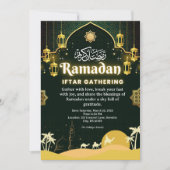 Elegante groene en gouden Ramadan iftar uitnodigin Kaart (Voorkant)