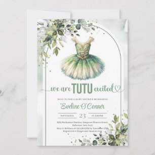 Elegante groene en gouden tutu jurk eucalyptus kaart