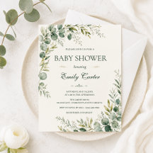 Elegante groene eucalyptus baby shower