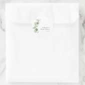 Elegante groene eucalyptus bruiloft dank je ronde sticker (Tas)