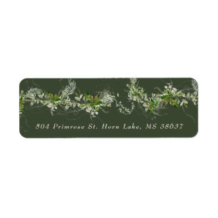 Elegante groene eucalyptus huwelijksenvelop etiket