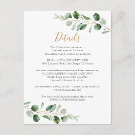 Elegante groene eucalyptus informatie details informatiekaartje