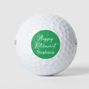Elegante Groene Gelukkig Pensioenfeest Golfballen
