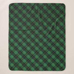 Elegante groene geruite Kerst Sherpa Deken