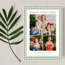 Elegante groene geruite kerstfoto 3