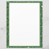 Elegante groene glitter personaliseert briefpapier (Achterkant)