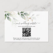 Elegante groene goud  Eucalyptus QR-code bruiloft  Informatiekaartje (Voorkant)