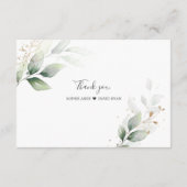 Elegante groene goud  Eucalyptus QR-code bruiloft  Informatiekaartje (Achterkant)