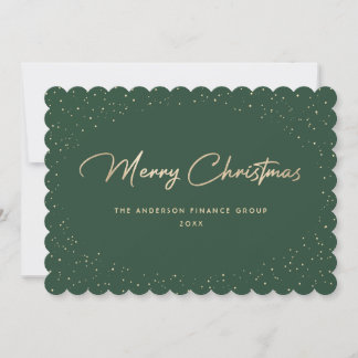 Elegante groene gouden zakelijke kerstkaart