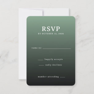 Elegante Groene Gradiënt RSVP Kaartje