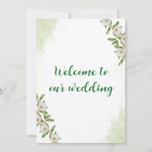 Elegante groene huwelijksuitnodiging: Natuur-geïns Kaart (Achterkant)