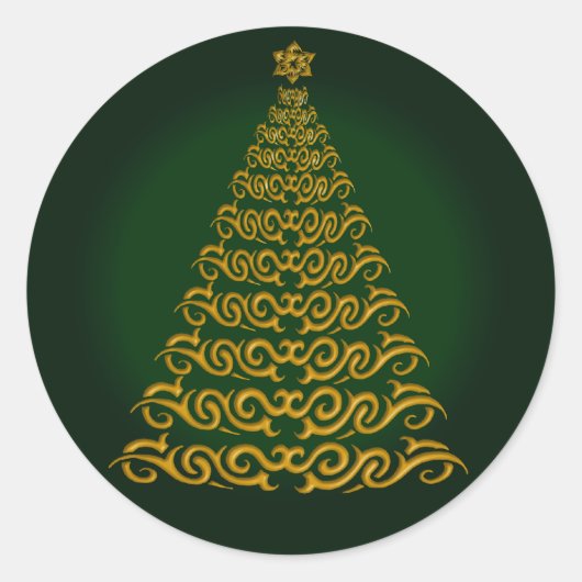 Elegante groene kerstboom Stickers (Voorkant)