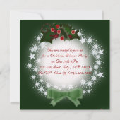 Elegante groene kerstdiner uitnodiging (Achterkant)