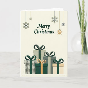 Elegante groene kerstkaart kaart