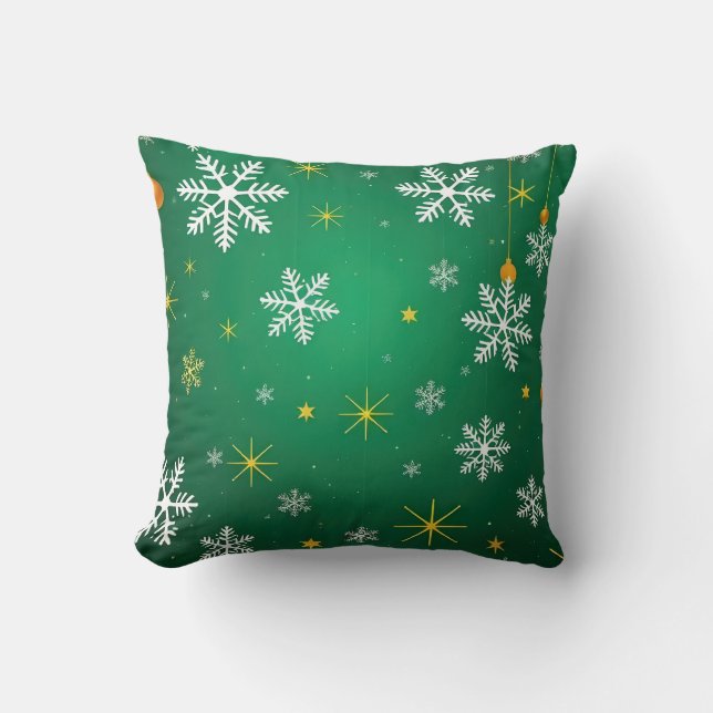 Elegante groene kerstsprankeling kussen (Voorkant)