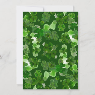 Elegante Groene Klaver St. Patrick's Dag Feest Kaart