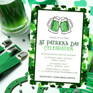 Elegante Groene Klaver St. Patrick's Dag Feest Kaart