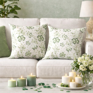 Elegante groene klaverpatroon kussen