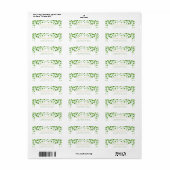 Elegante groene klavertjes Irish St. Patrick's Day Etiket (Full Sheet)