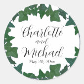 Elegante Groene Klimop  Ronde Sticker (Voorkant)