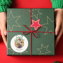 Elegante Groene Lint Foto Kerstmis