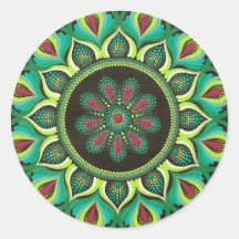 Elegante groene mandala | Boheemse zen minimalisti