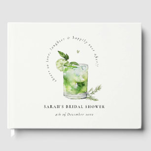 Elegante Groene Margarita Cocktail Bruidsfeest Gastenboek
