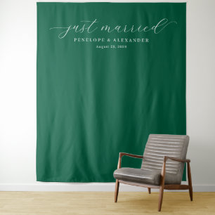 Elegante groene minimalistische pas getrouwd achte wandkleed