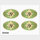 Elegante  Groene Monogram Gouden Seal Sticker (Vel)