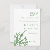 Elegante groene Quinceañera RSVP Kaartje (Voorkant)