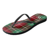 Elegante groene & rode tartan geruite Gepersonalis Teenslippers (Schuin)