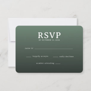 Elegante groene RSVP kaart