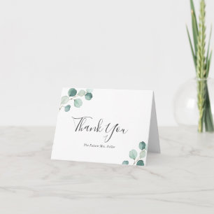 Elegante groene rustieke Eucalyptus Bruiloftsborre Bedankkaart