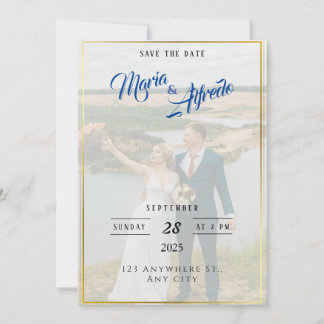 Elegante groene "Save the Date" uitnodiging
