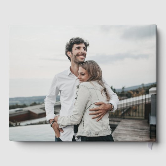 Elegante Groene Snowberry+Eucalyptus Krans Huwelij Gastenboek (Achterkant)