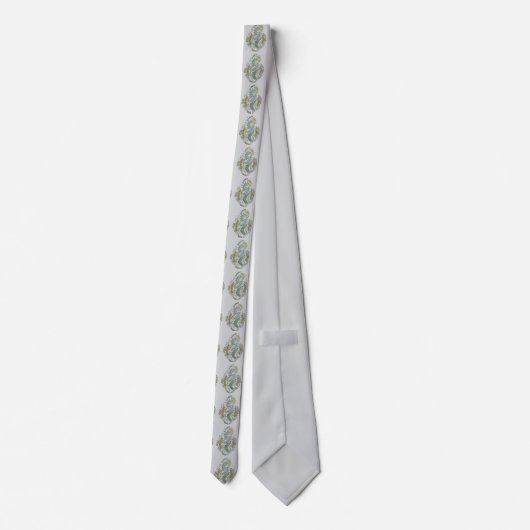 Elegante groene stropdas met patroon (Achterkant)