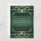 Elegante groene Swoop huwelijksjubileum uitnodigin Kaart (Achterkant)