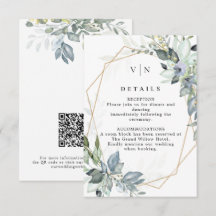 Elegante Groene Tinten Groen & Goud QR Code Trouwe