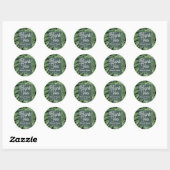 Elegante groene tropische botanische dank u bruilo ronde sticker (Vel)