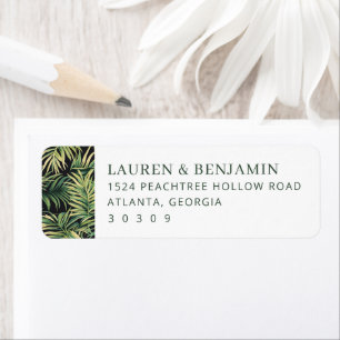Elegante Groene Tropische Palm Etiket