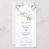 Elegante groene trouw bookmark 'Save the Date' (Voorkant)
