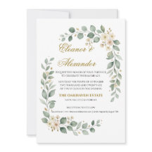 Elegante groene trouwuitnodiging template