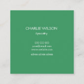 Elegante groene turquoise goudverf gestreepte lijs vierkante visitekaartje (Achterkant)