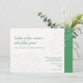 Elegante groene uitnodiging, Caroline Wedding Kaart (Staand voorkant)