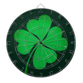Elegante groene vier hart bladeren klaver shamrock dartbord (Voorkant)