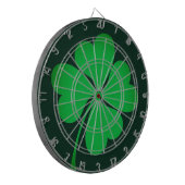Elegante groene vier hart bladeren klaver shamrock dartbord (Voorkant Links)