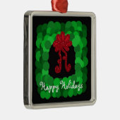 Elegante groene vierkante krans metalen ornament (Rechts)