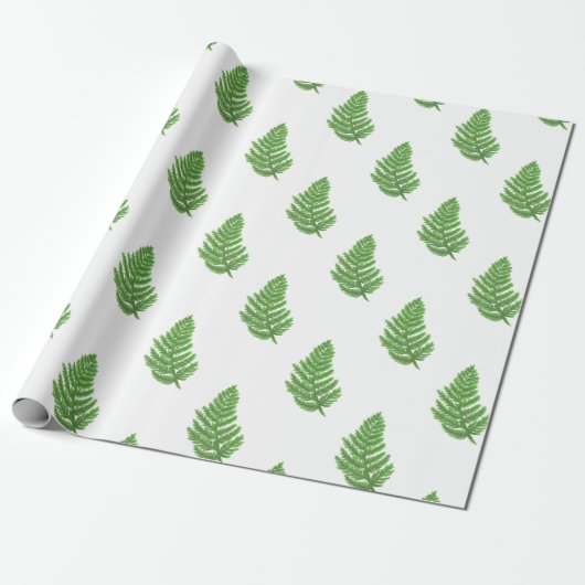 Elegante groene waterverf varens bos bladeren cadeaupapier (Uitgerold)
